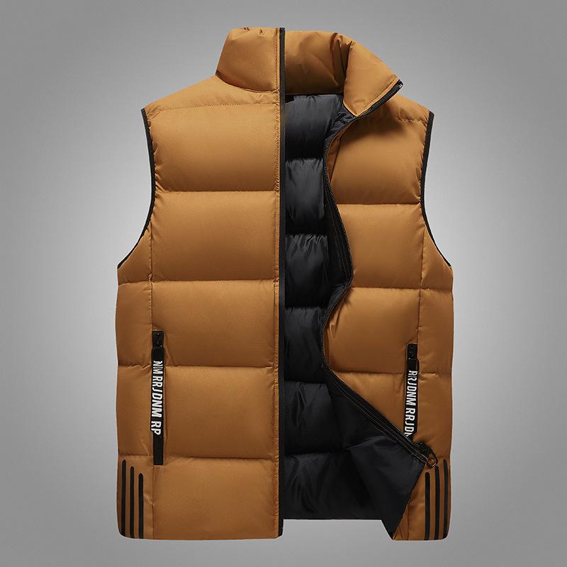 Men'S Solid Color Cotton Vest Thickened Warm Fashion Brand Vest Vest Youth
