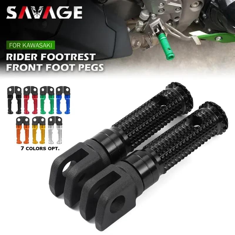 Reposapiés Delantero Estriberas Pedal Para KAWASAKI Z900 Z750 Z650 Z300 Z250 Z125 VERSYS 650 1000 X300 NINJA 250 300 ZX14R Reposapiés del Conductor