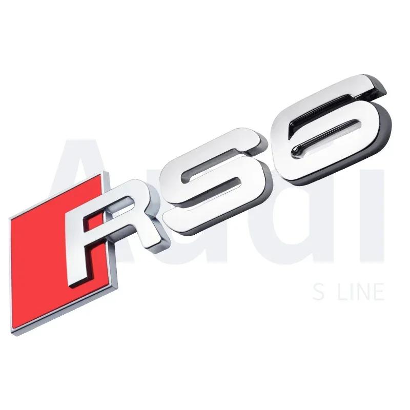2026 Be used for Audi RS3 RS4 RS5 RS6 RS7 RS8 A3 A4 Original car displacement decorated black modified car label Accessories