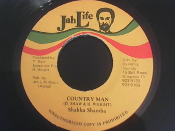 

7inch Record SHAKA SHAMBA - Country Man NONE Jah Life Jamaica Reggae, Ska & Dub Used