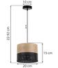 Single Hanging Lamp, Golden Oak Veneer Lampshade, 20Cm