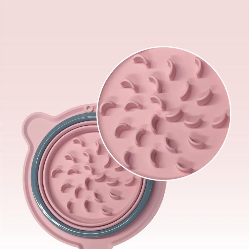 Dog Slow Feeding Bowl Silicone Pet Food Bowl Pet Dogs Outdoor Travel Feeding Bowl Foldable Food Feeder Bowl Dog Dishware