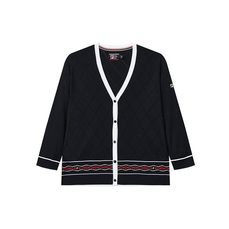 

FILA Базовый повседневный дышащий трикотажный топ с геометрическим узором с длинными рукавами для женщин, топы Legendary-Blue F11W231403F-NV S