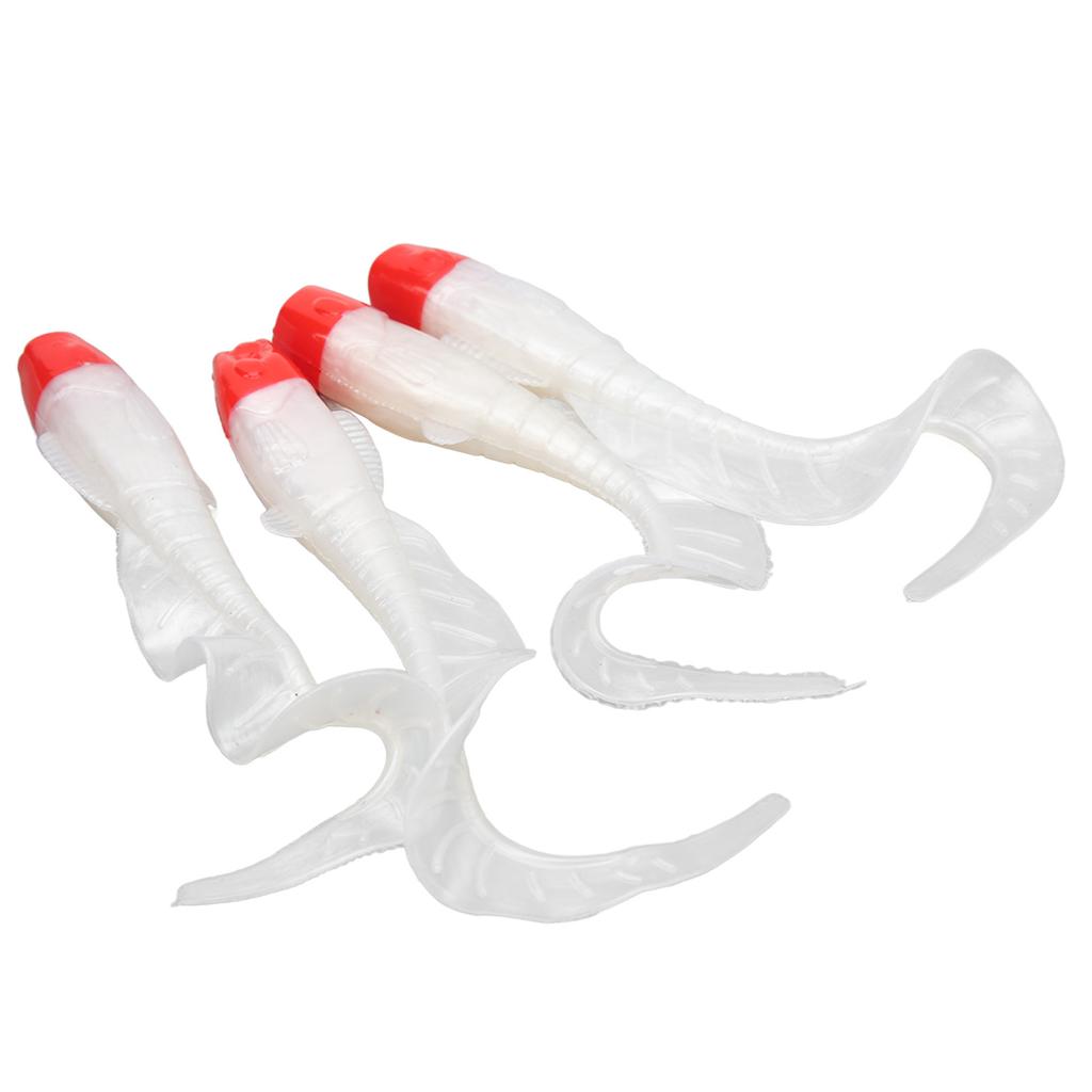 4 Pcs Fishing Lure Simulation Fishing Bait Lifelike PVC for Freshwater Bass Mandarin Fish Red White