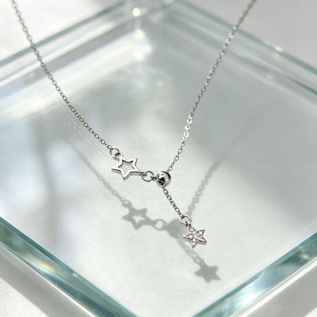 Korean Star Necklace for Women, Niche Design Everyday Clavicle Chain, Simple Gentle Atmosphere Pull Chain