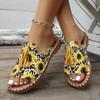 Fashion Women Ethnic Style Slippers Summer Round Head Large Size Sandals Casual Beach Non-slip Slippers Lightweight Shoes Slides Women