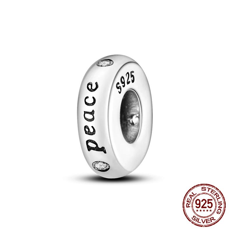 Inlaid Zircon Charm Beads Copper Color Love Heart Snake Dangle Fit Original Bracelet Charms Pendant Jewelry