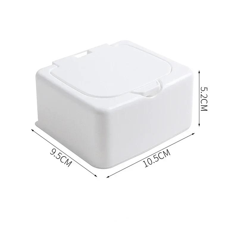 Desktop Mini Storage Box with Lid Pop-up Window Style Cotton Swab Makeup Cotton Plastic Dustproof Student Miscellaneous Sorting