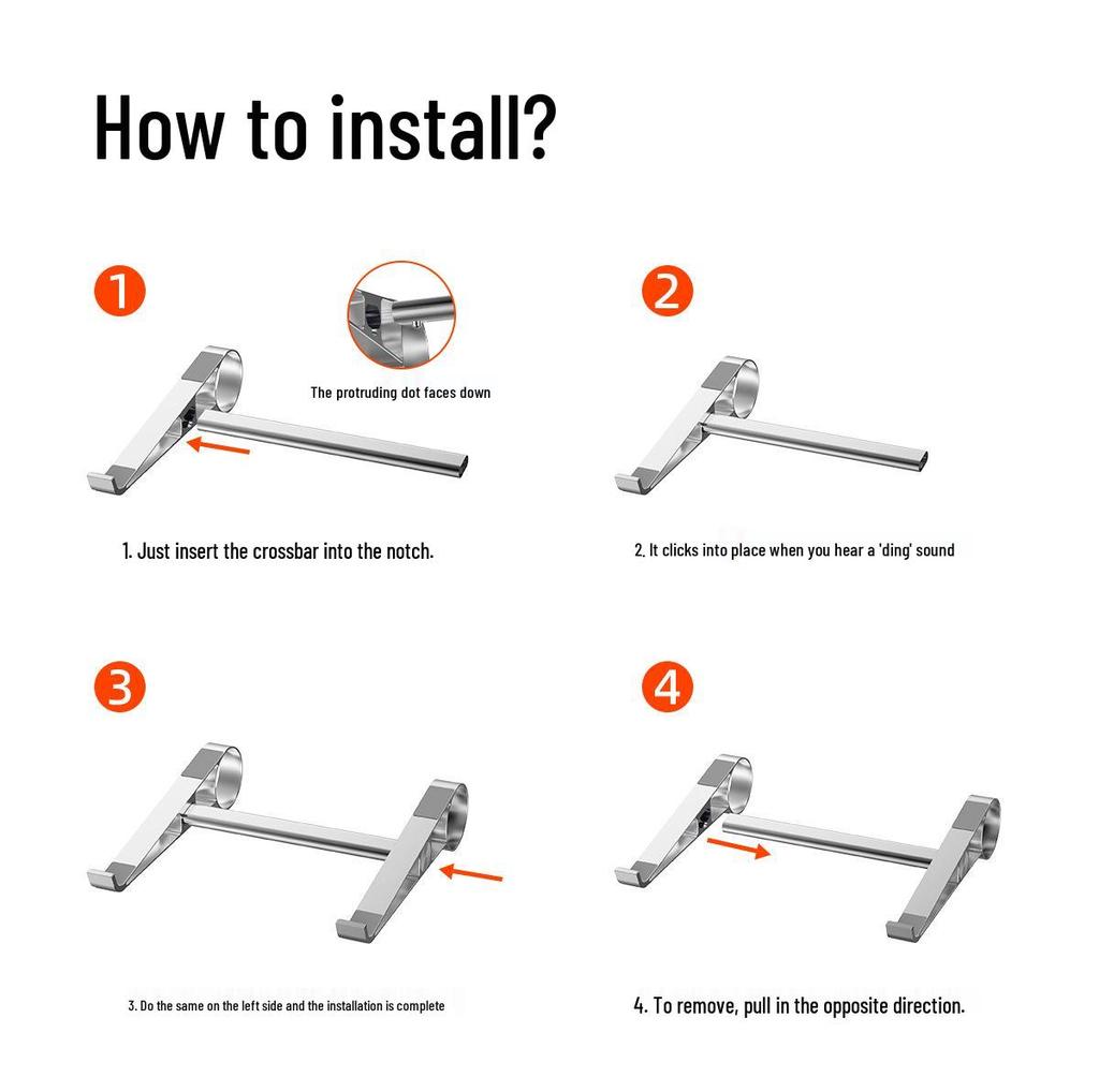 Aluminum Alloy Portable Laptop Stand with Cooling Function, Height Adjustable, Detachable, and Universal Fit.