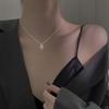 Oval zircon round bead necklace female simple year new thoracic spine design sense clavicle chain
