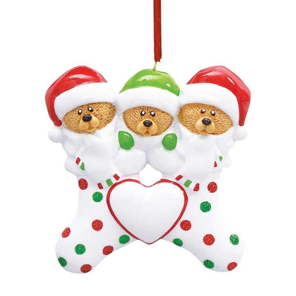 Resin Christmas Brown Bear Pendant Love DIY Name Pendants Christmas Tree Decoration  Christmas Day