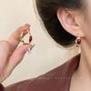 Red Encore Women's Brightening Ear Studs - 2026 Autumn/Winter Versatile Christmas Accessories