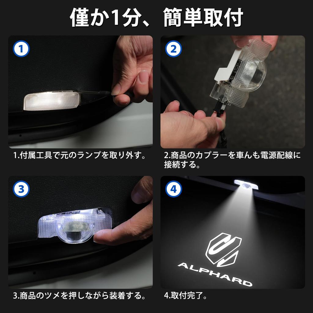 Kotesoto Toyota Alphard 40 Series Courtesy Lamp, Alphard 30 Series, LED Courtesy Light, Alphard40,