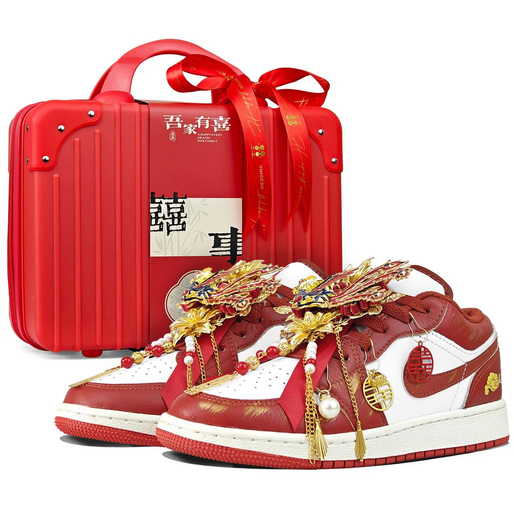 Jordan Air Jordan 1 Abrasion Resistant Low top Vintage Basketball Shoes Women's Red FJ3465-160(Team776--BOX)