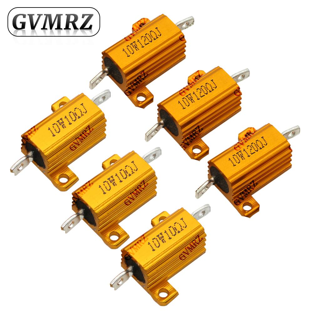 10W Aluminum Housing Wirewound Power Resistor Assorted Resistance Values Electronic Component