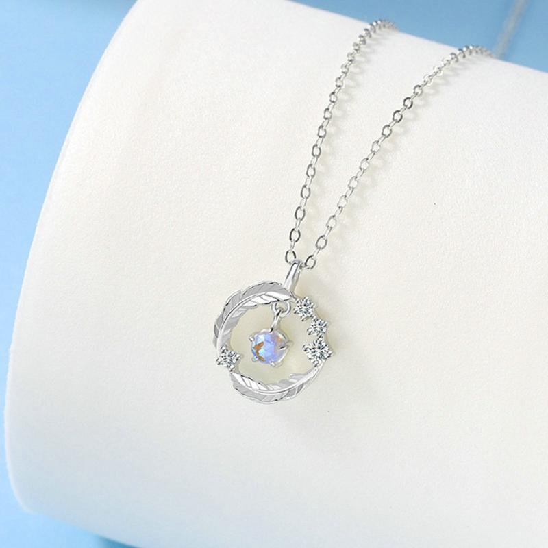 2026 Korean Fashion Fairy Feather Zircon Pendant Necklace Girls Elegant Necklace Women Clavicle Chain Jewelry Gift