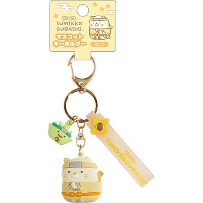 San-X Sumikko Gurashi Ninja Theme Neko Cat Mascot Keychain Strap with Shuriken Charm Cute Anime Character