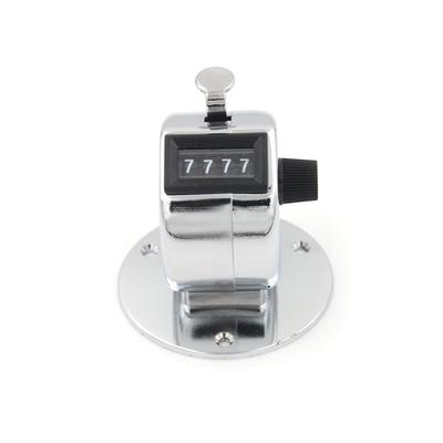 4-stelliger manueller Handzähler, mechanischer Palm-Click-Zähler mit runder Basis