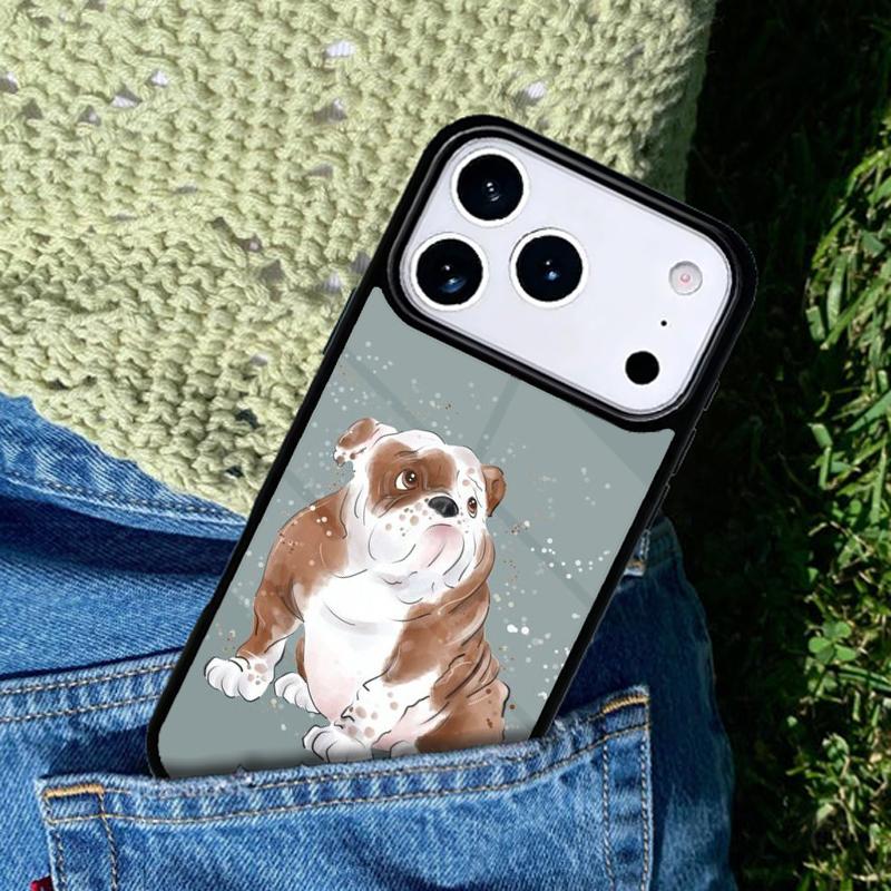 British English Bulldog Phone Case Cover for IPhone 11 12 13 14 15 16e 17 Pro Max Coque for IPhone 17 Air