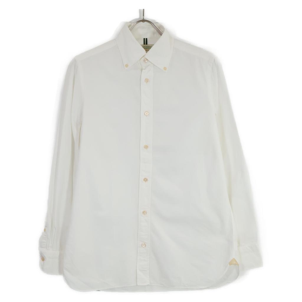 luigiborrelli MA0677932 Cotton button-down long-sleeve shirt/ tops M whiteUsed