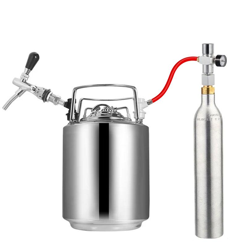 Bombola di CO2 da 0,6 L(vuoto) con Regolatore di CO2 Portatile, Kit Bombola di CO2 in Alluminio per Homebrewing per Birra Gassata, Acqua Frizzante Fai-da-Te