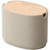 Ideaco Small Tabletop Storage Box with 18cm X 12cm X Oval Box S High Stone Sand White (Ideaco) Lid, (W) (D) 13.5cm (H),