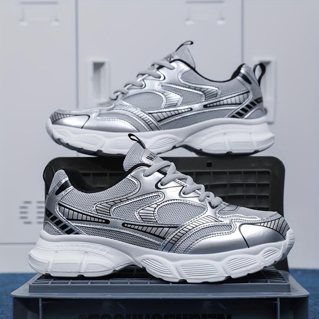 Men's Casual Sports Shoes, Breathable Mesh Sports Shoes, Lace Up Low Cut Shoes for Outdoor Activities, Comfortable Shoes for All Seasons, Dad Shoes