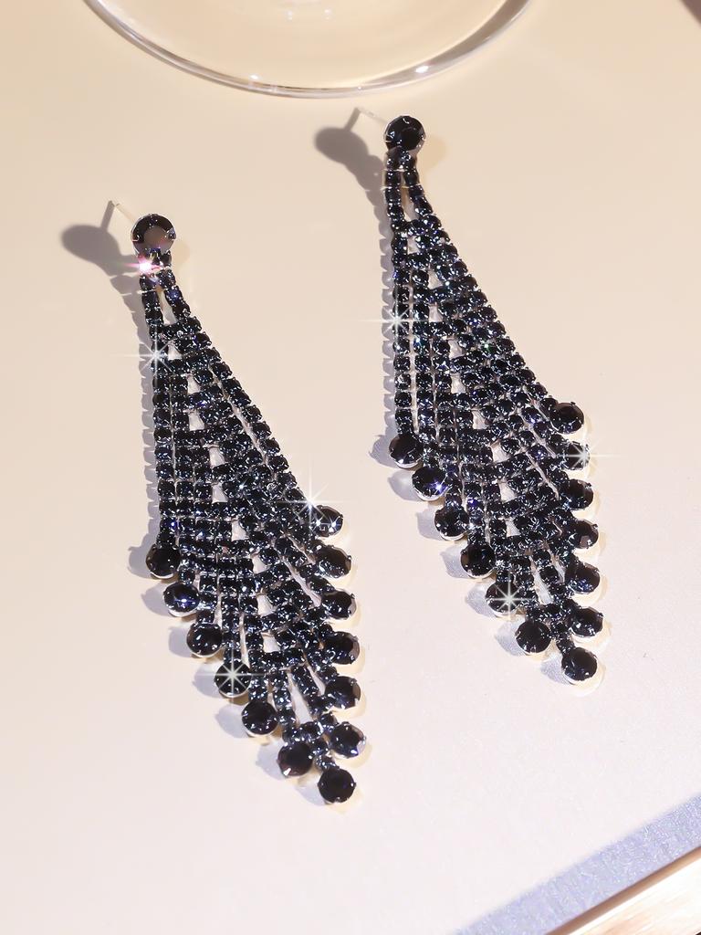 Temperament Super Błyszczące Diamentowe Długie Kolczyki