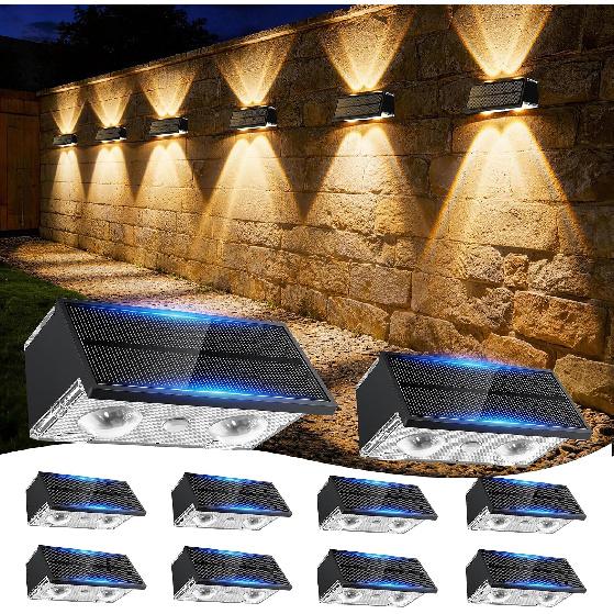 Solar Fence Lights Outdoor, 10 Pack Fence Solar Lights Waterproof