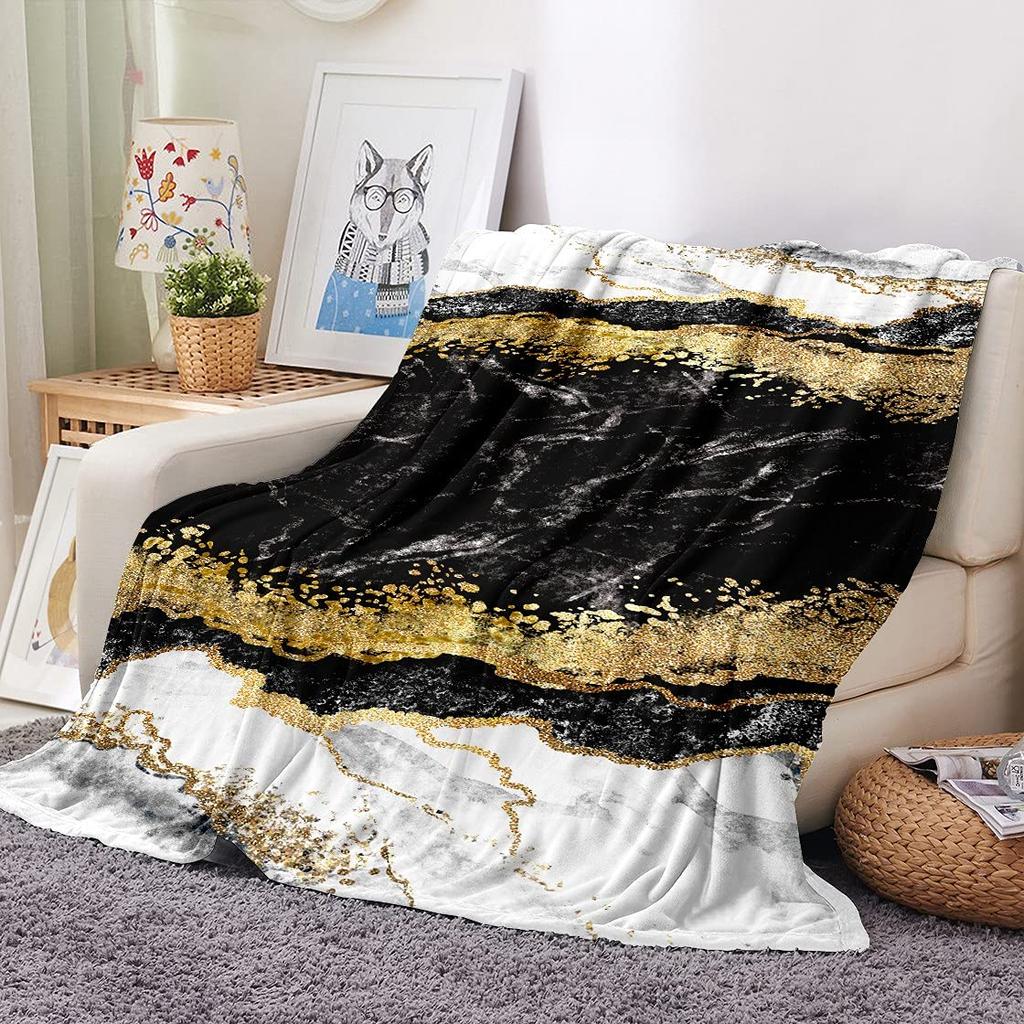 Marble Blanket Marbling Plush Nap Blanket Soft Lightweight Fluffy Flannel Fleece Throw Blanket for Sofa Couch Bed Camping Travel