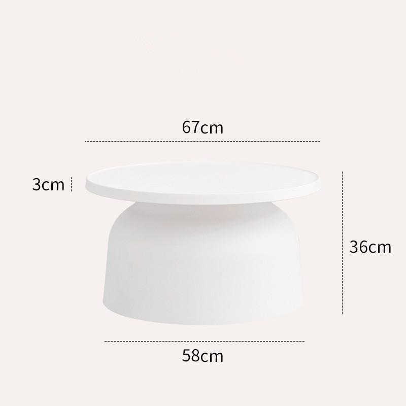 Nordic Style Plastic round Coffee Table Sofa Side Small-Space Corner Table with Wide Storage Desktop for Home Furniture