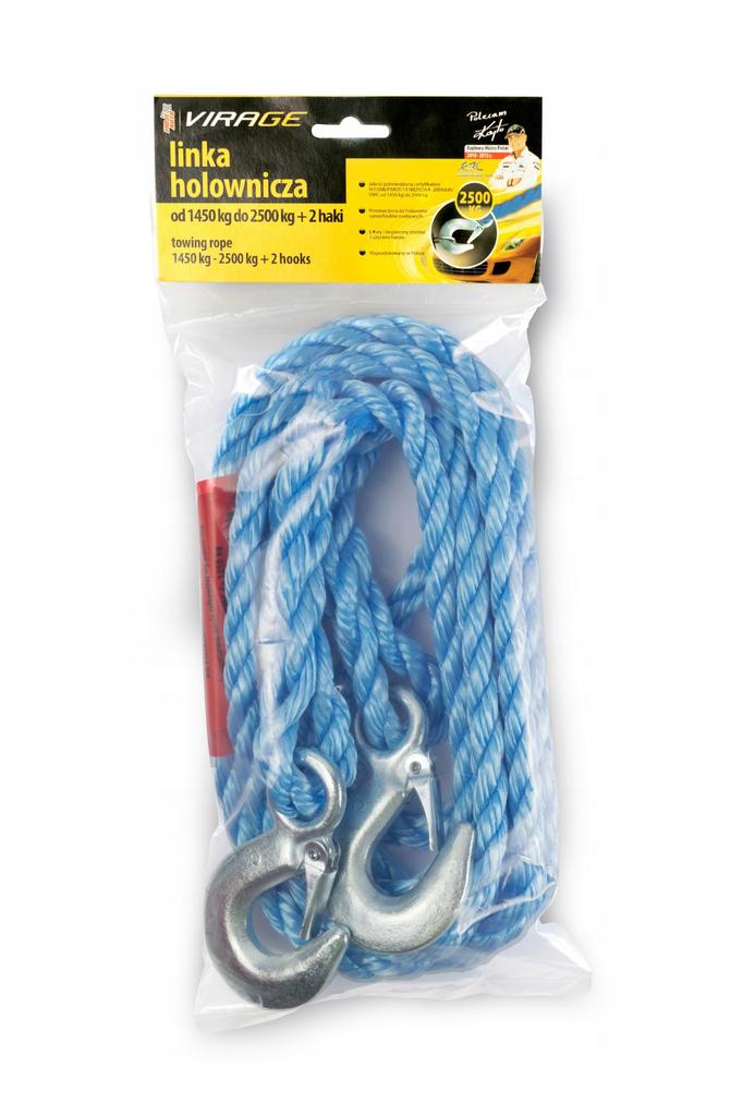Automotive Towing Rope 2500 Kg 4 M Braided with Hook 1 Pc.