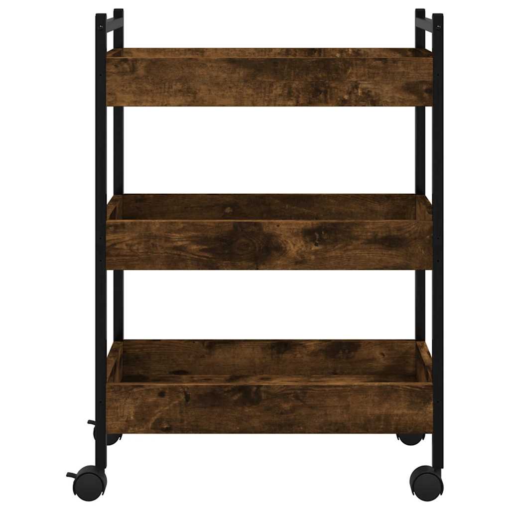 Vidaxl Kitchen Trolley, Smoked Oak, 50X30X70 Cm