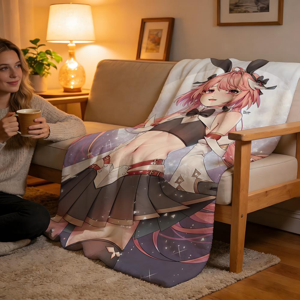 Throw High-Density Short Plush Blanket For Sofa Nap Air-Conditioned Room Soft Skin-Friendly Fate Astolfo
