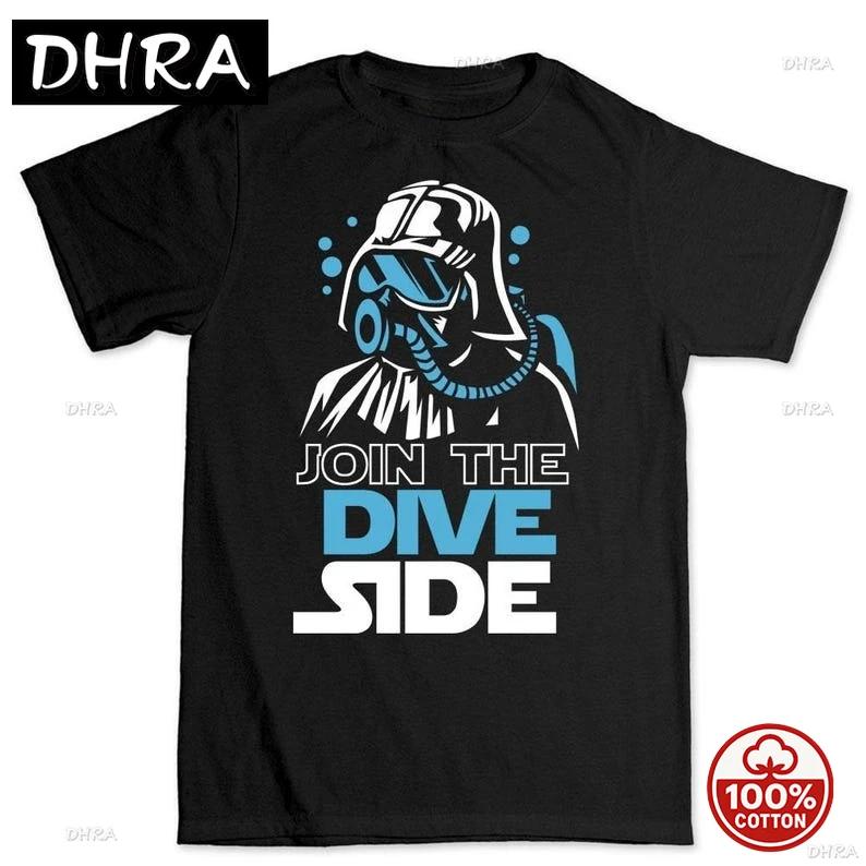 Scuba Diving Gift Funny Scuba Diver T Shirt Join The Dive Dark Side Tee Ocean Lover Gift for Divers Marine Life Shirt Cotton Tee S