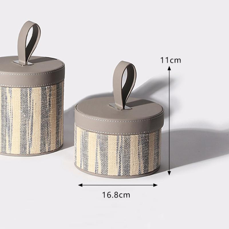 

Modern Storage Boxes Light Luxury Round Storage Box Dressing Table Jewelry Organize Bins Simple Desktop Decorative Ornaments