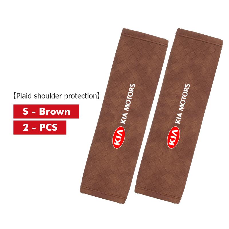 CNR2 For KIA Leather Car Seat Belt Shoulder Pad Shoulder Strap Protection Pad Sorento Stinger Soul Spectra Niro Cadenza Sephia