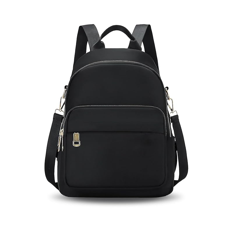 

[Radibell] 3way backpack ladies lightweight light water repellent nylon Smaller business commute Commuting to school mothers bag trip (1.Black)