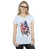 Marvel Womens/Ladies Avengers Captain America Streaks Cotton T-Shirt