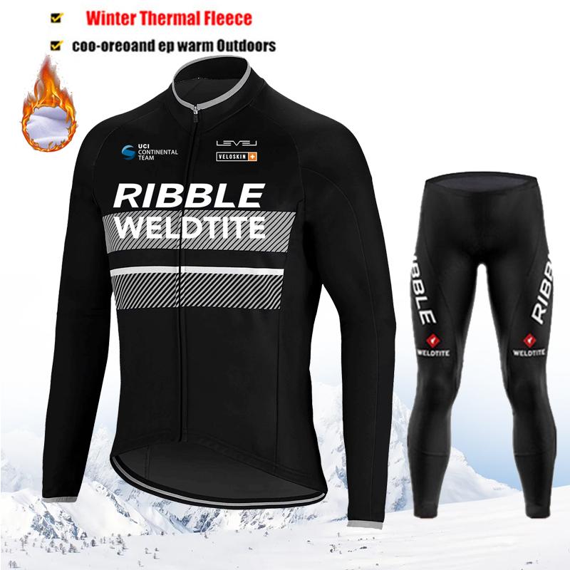 Winter Team Cycling Clothing Thermal Fleece Cycling Clothes Men Jersey Suit Outdoor Riding Bike Ropa Ciclismo MTB Bib Pants Set