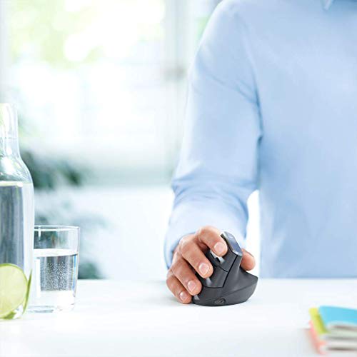 Souris sans fil Logitech Souris sans fil MXV1s MX Vertical Souris ergonomique avancée Unifying Bluetooth Charge rapide Compatible FLOW 6 boutons Sans fil