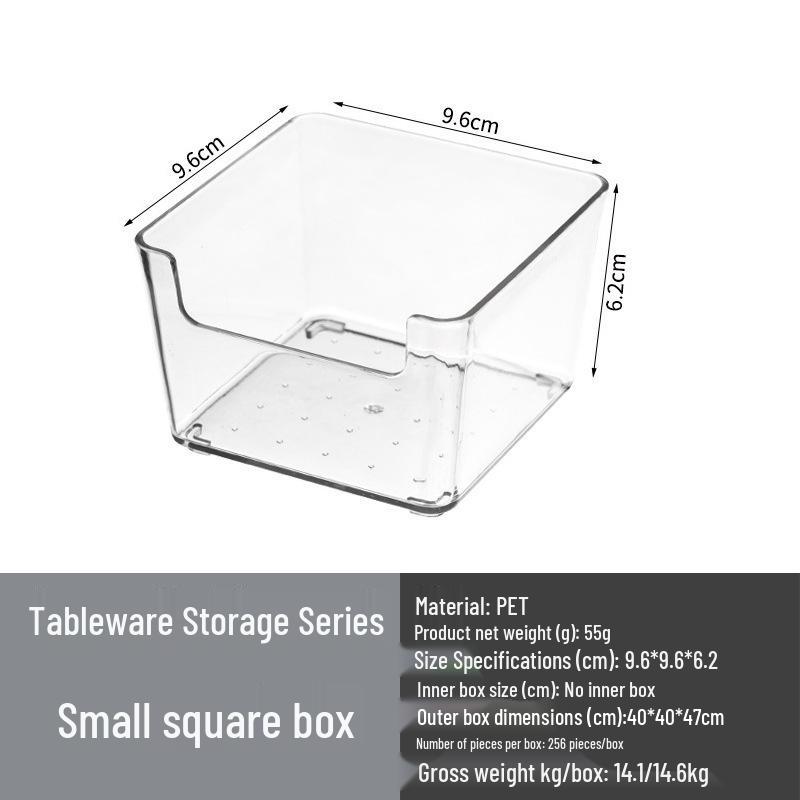 Transparent PET Storage Box for Books, Snacks, Fruits, Vegetables, and Kitchen Organization
