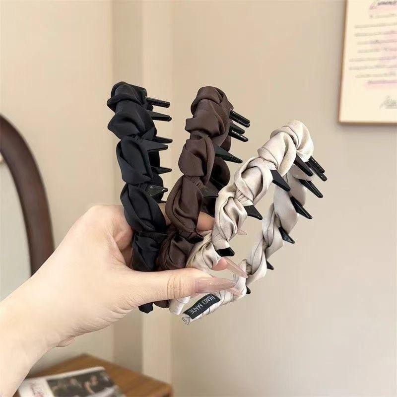 Elegantes Haarband für Damen Kopfschmuck Tägliches Tragen Haarnadel Einfarbige Zähnchen Rutschfest Gesicht Waschen Stirnband Haaraccessoire