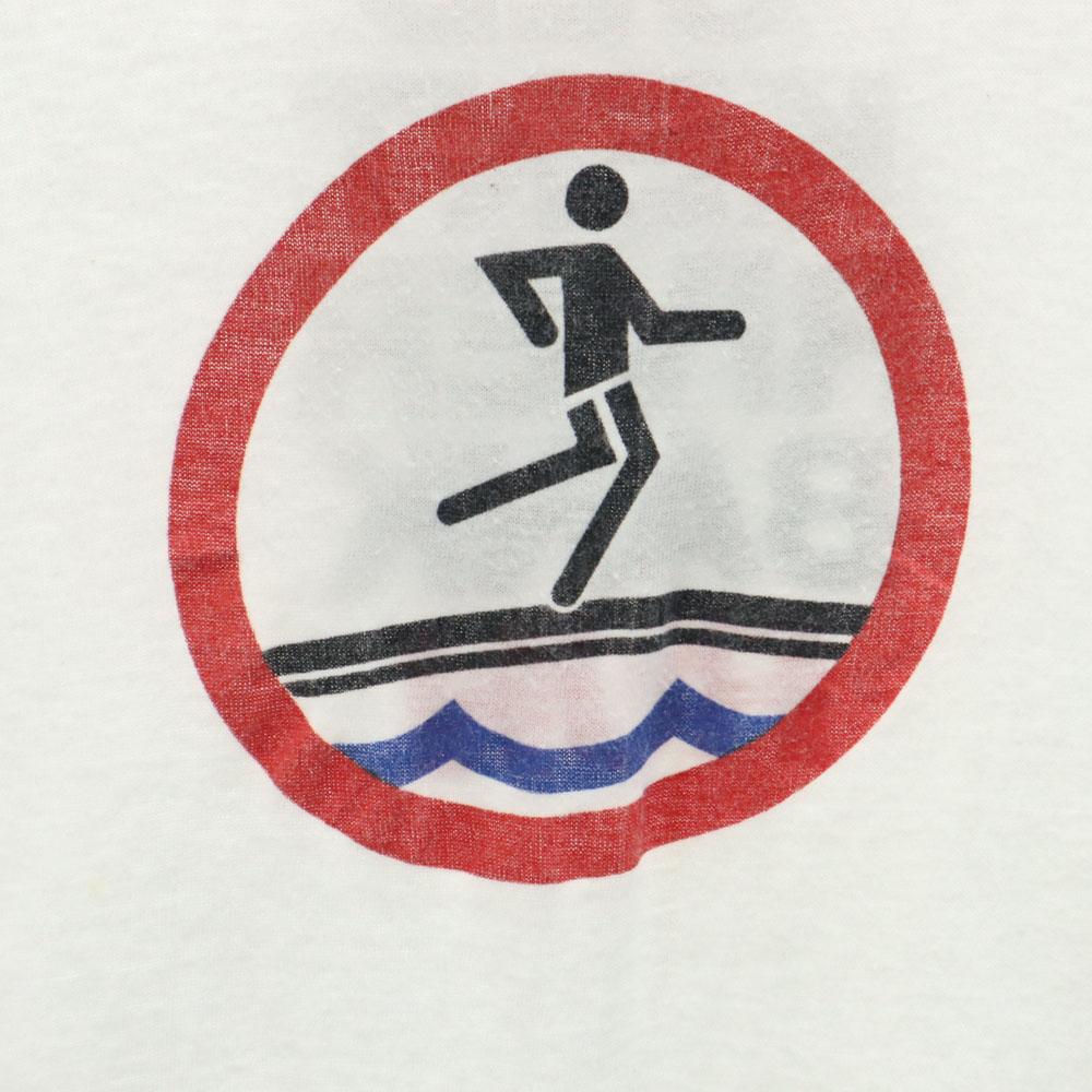 Hanes 70s 80s Made in USA Short sleeve ringer T-shirt L Trim Old Vintage Men's Used