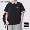 Mark Fairwhale Men's Color-block Lapel Polo Shirt