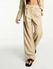 4th & Reckless Beige Elegant Wide Leg Trousers Ahd Nh2__S