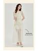 Elegant Summer Seaside Embroidered Maxi Dress with Cinched Waist