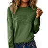 Maglione da Donna a Manica Lunga con Scollo Tondo e Laccetti, Lavorazione a Maglia, Collo Arrotolato, Maglione Colorato