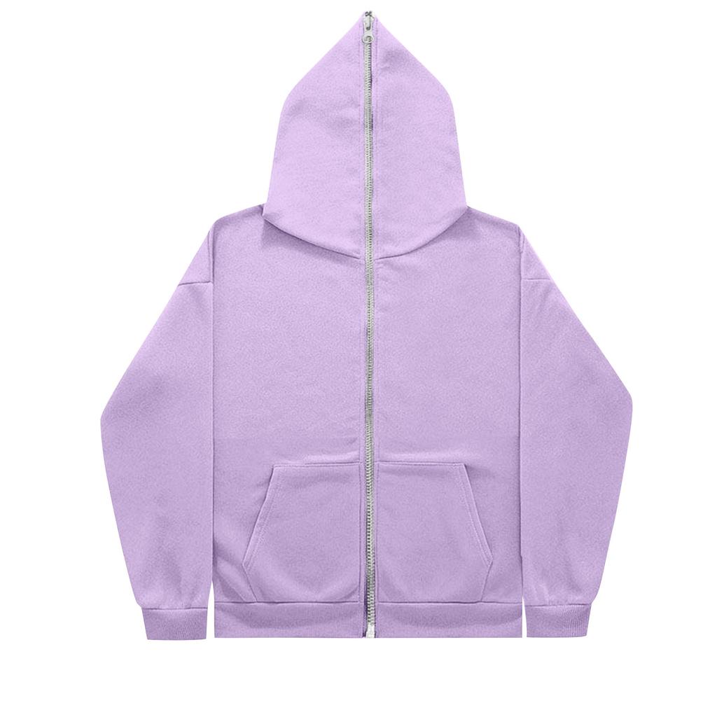 Men's Hooded Full Zip Long Sleeve Jacket with Pockets Casual Comfortable Coat