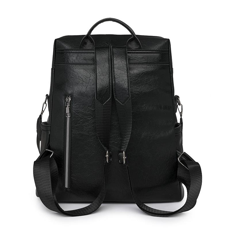 PU women's spring new European and American retro versatile backpack women's high-end double color tassel backpack